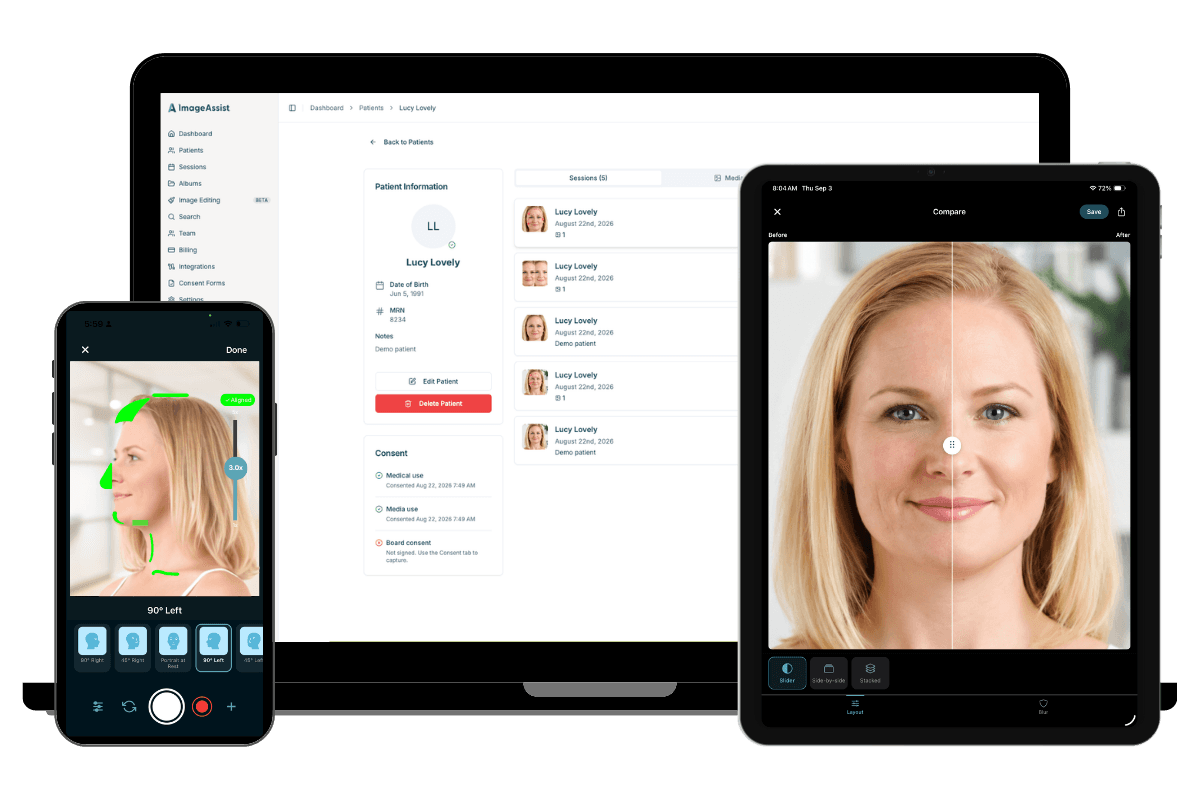 ImageAssist clinical photography and medical photography software on iPhone—HIPAA-aligned patient imaging